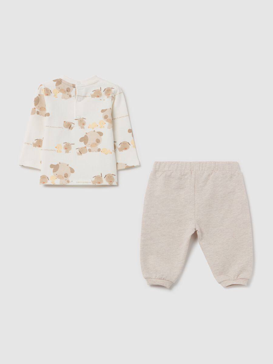 Cotton jogging set with farm animals print_1