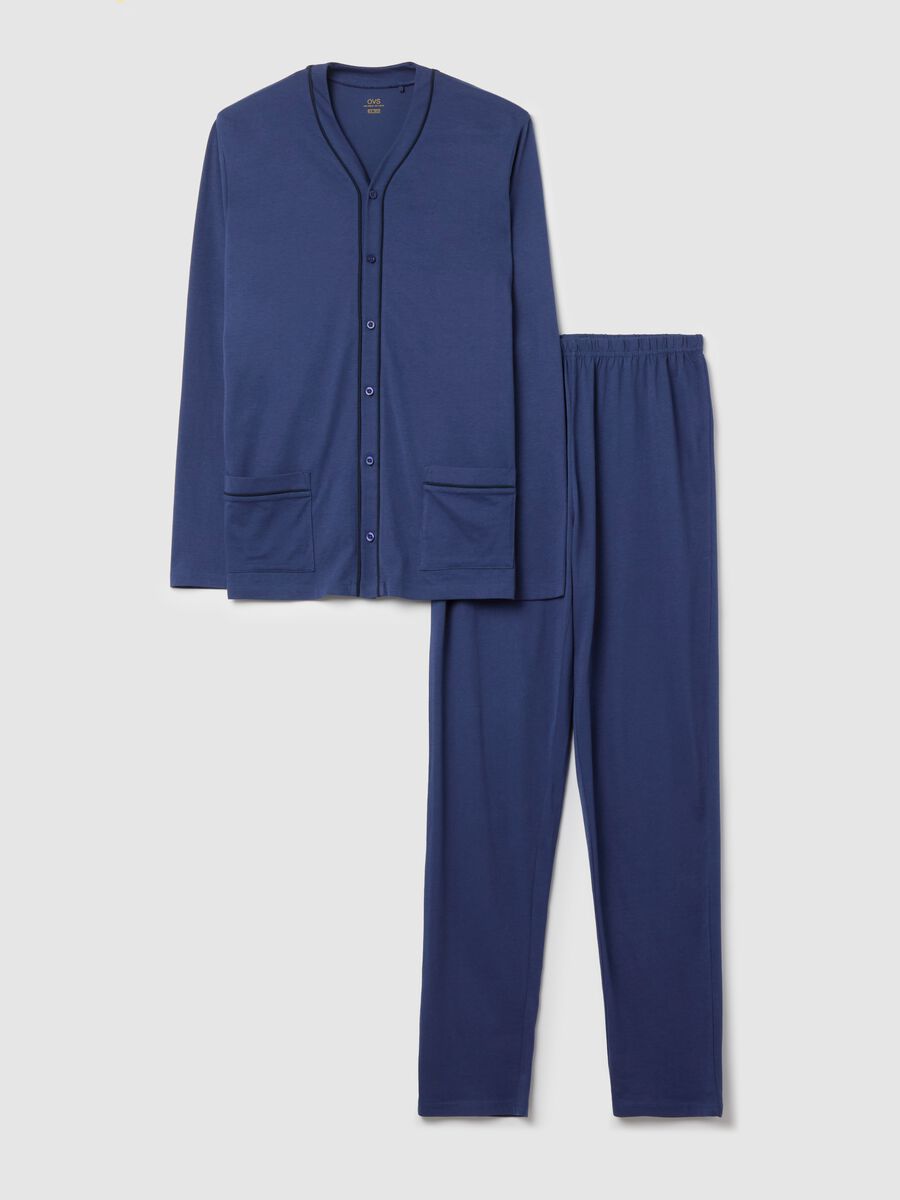 Cotton pyjamas with contrasting piping_4