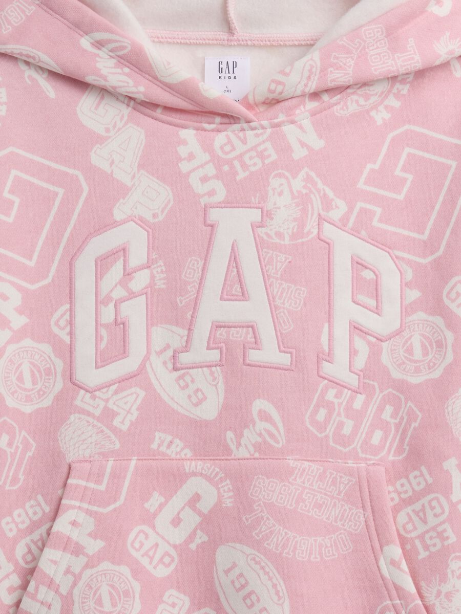 Pink Hooded Sweatshirt with GAP Print_1