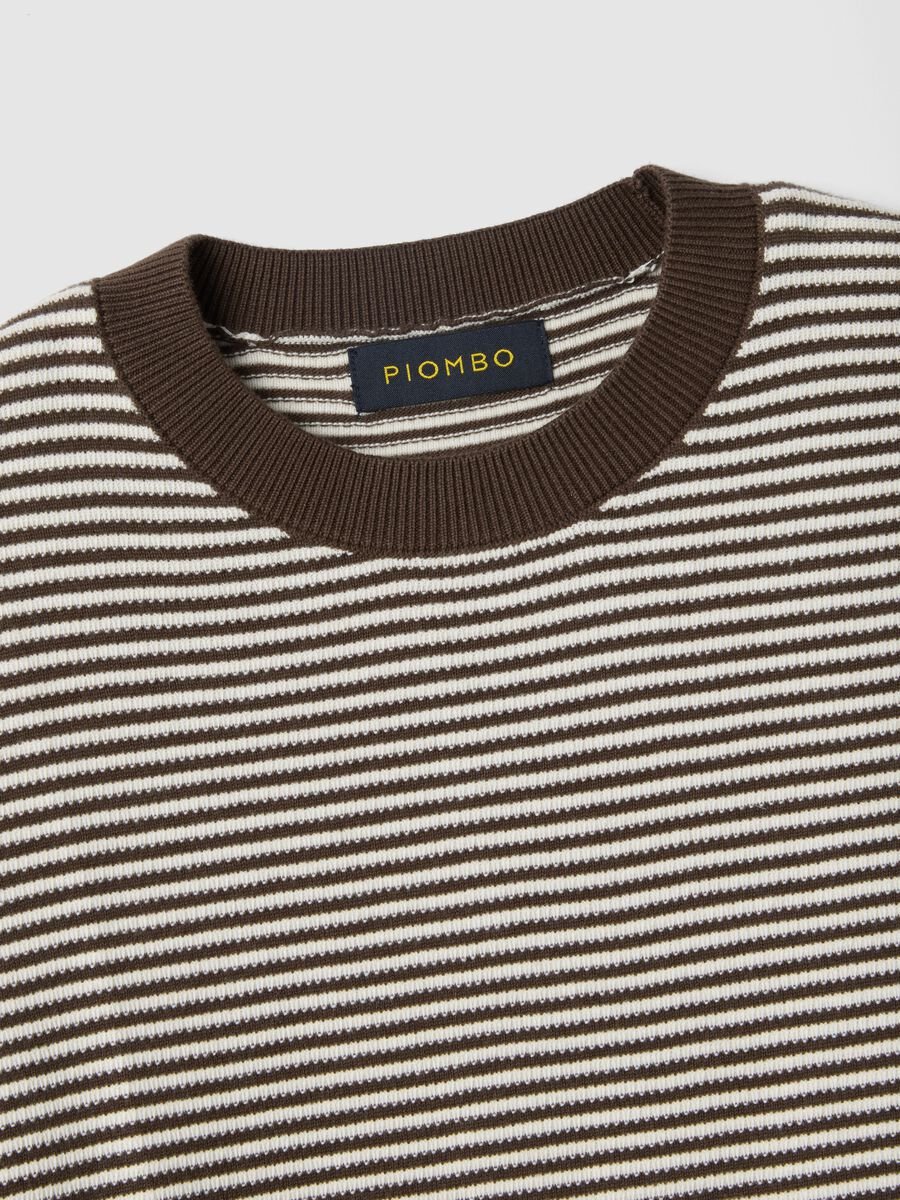 Multicoloured striped pure cotton sweater regular fit_5
