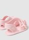Pink pure cotton baby sandals with velcro and ruffles_2