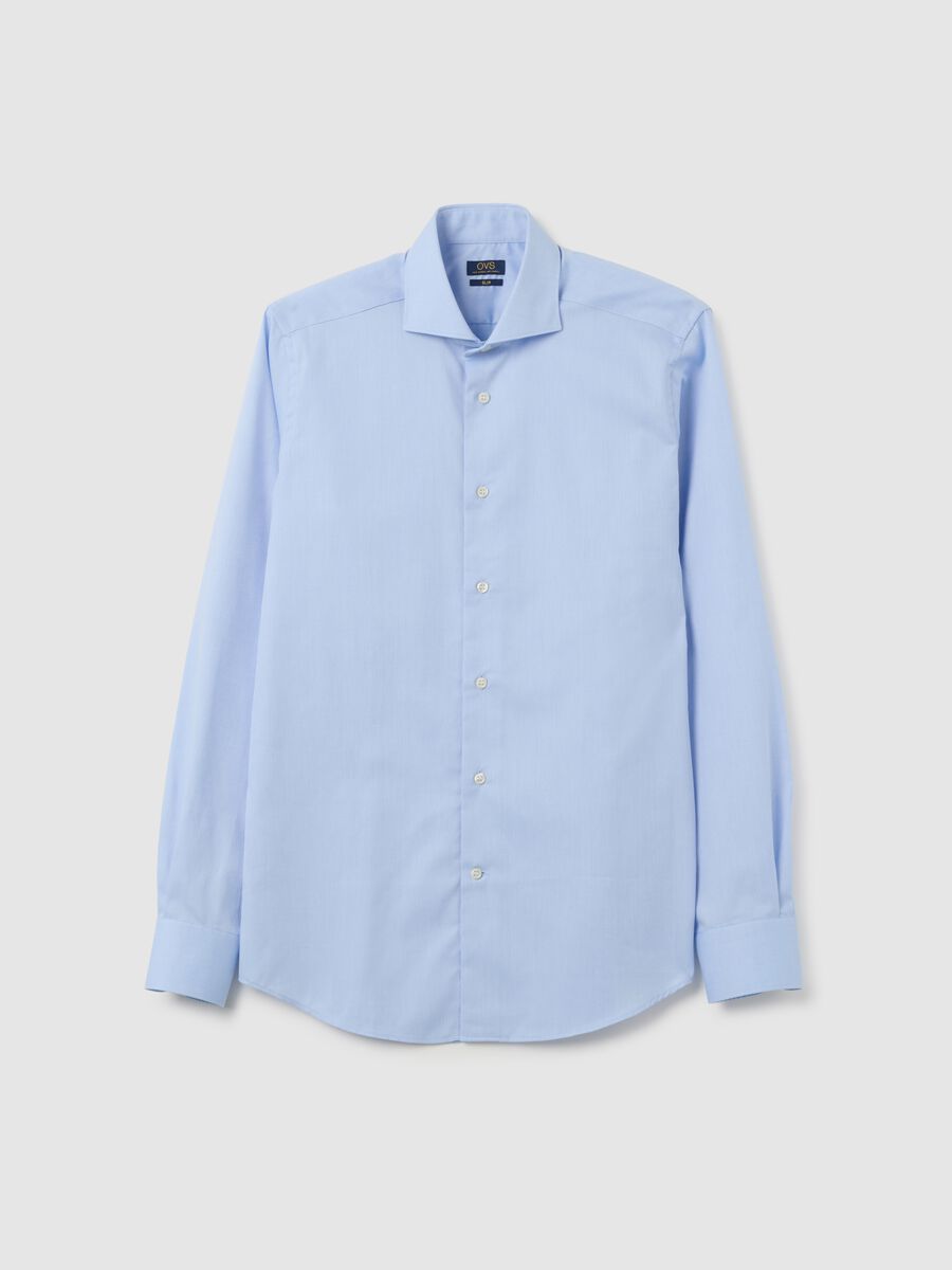 Men's Blue Slim Fit Pure Cotton Shirt_4