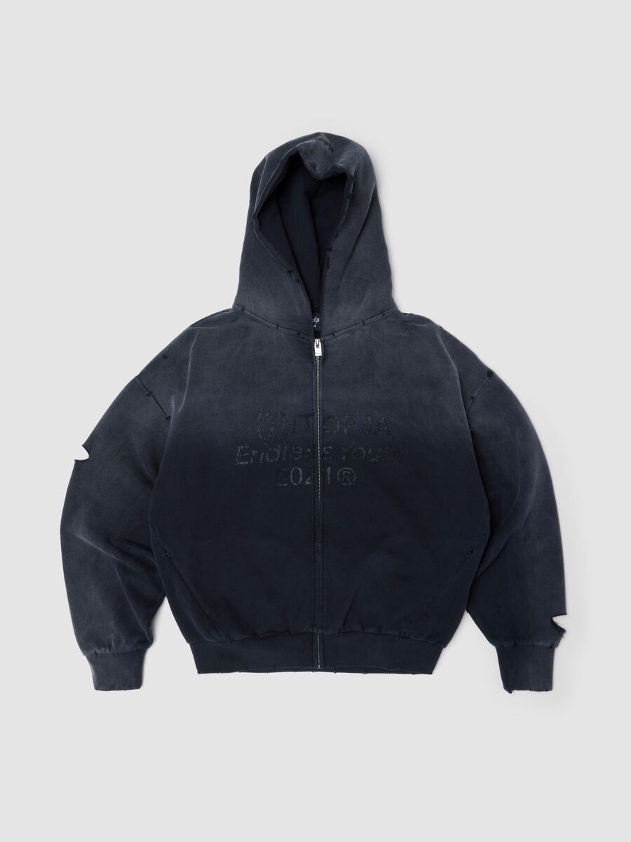 Full-zip Hoodie Sunfaded Black_0
