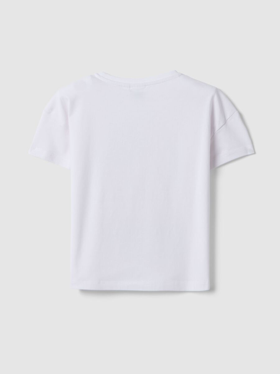 T-shirt in cotone elasticizzato bianca da bambina con Hello Kitty_1