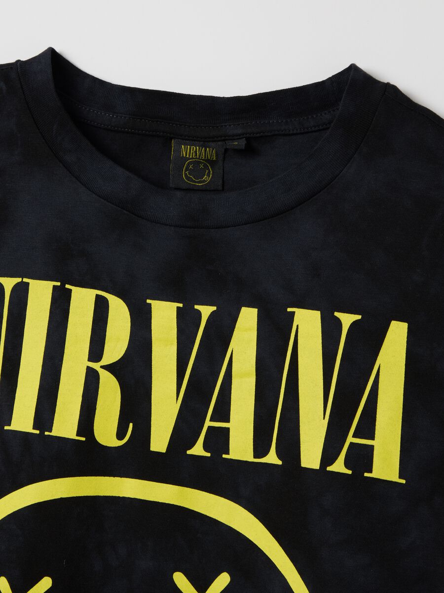 Black boxy-fit T-shirt with Nirvana print_5