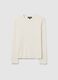Regular fit white crew neck jumper_4