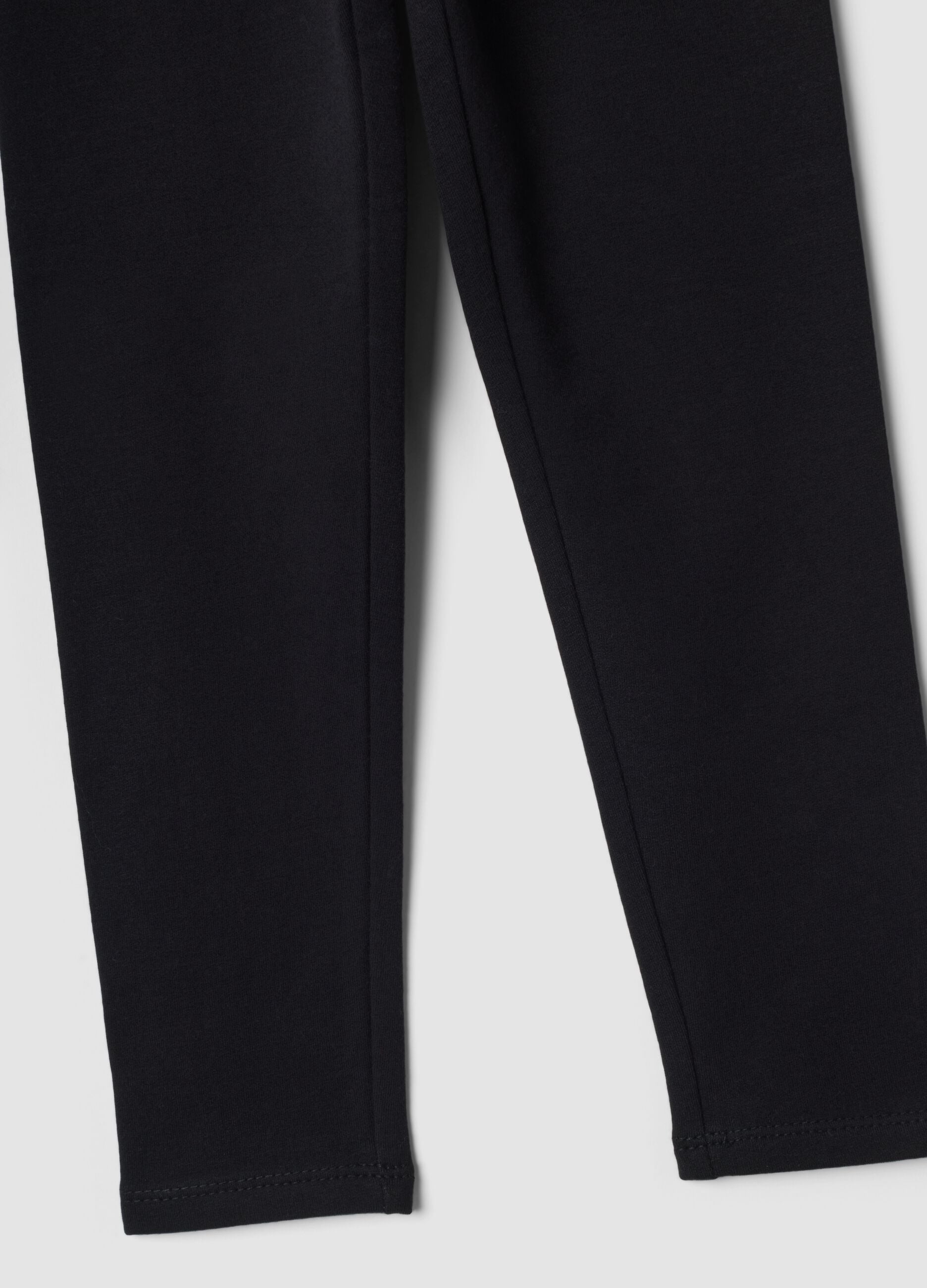 Black organic stretch cotton leggings