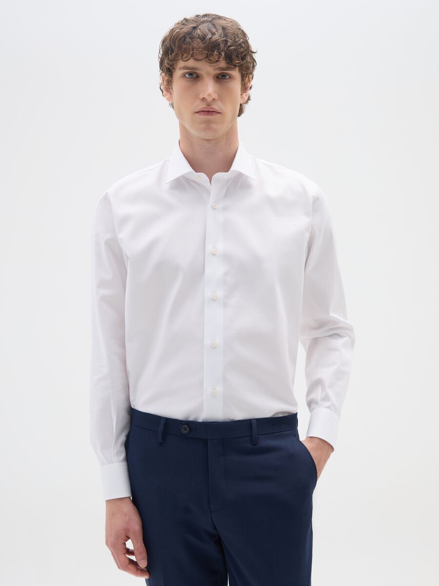 White pure cotton shirt regular fit easy iron_0