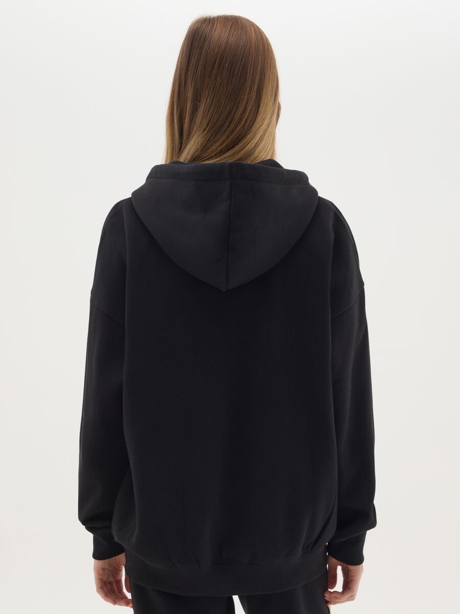 Black regular fit cotton blend sweatshirt with logo_2