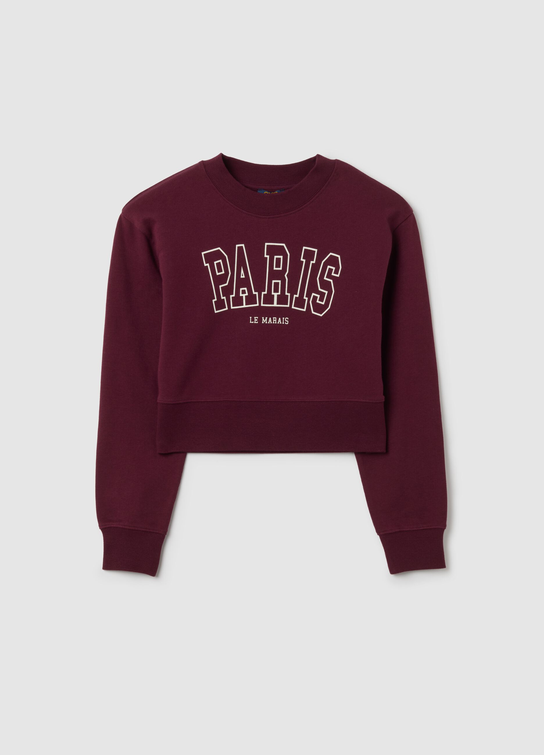 Girls' pure cotton red sweatshirt, regular fit
