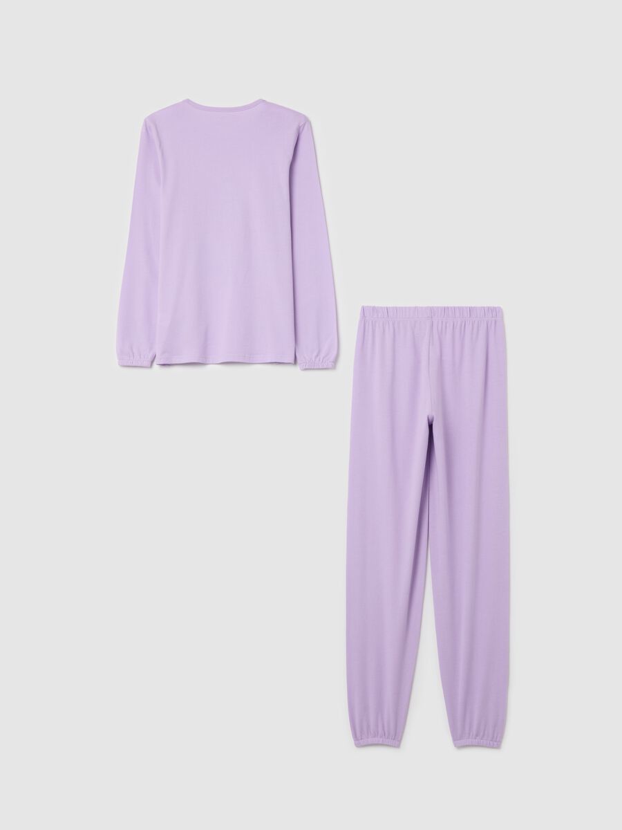 Pigiama in cotone bio con stampa "The Lazy Club"_1