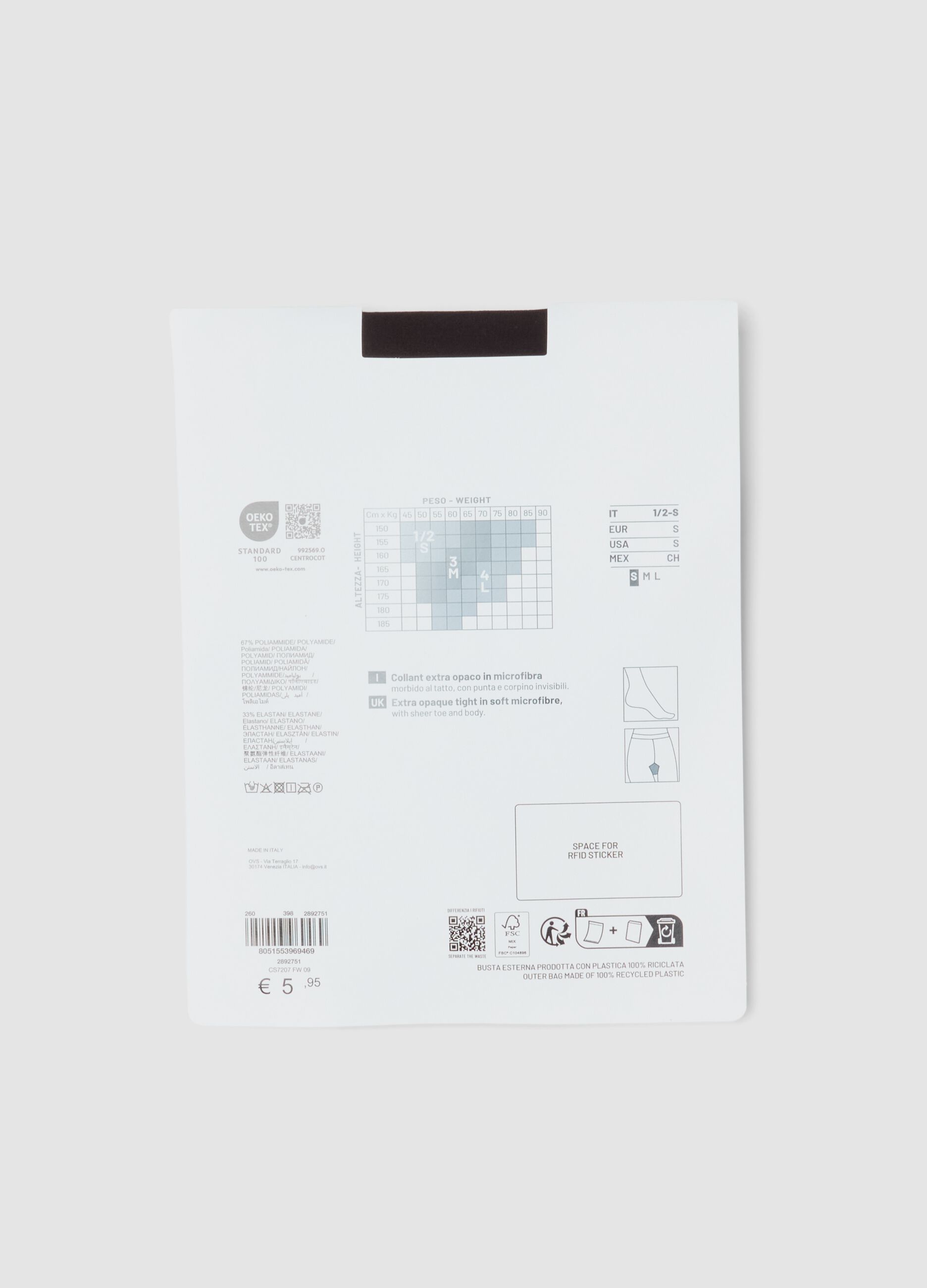 Collant neri in tessuto elasticizzato