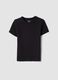 Black stretch cotton fitted t-shirt for girls_3