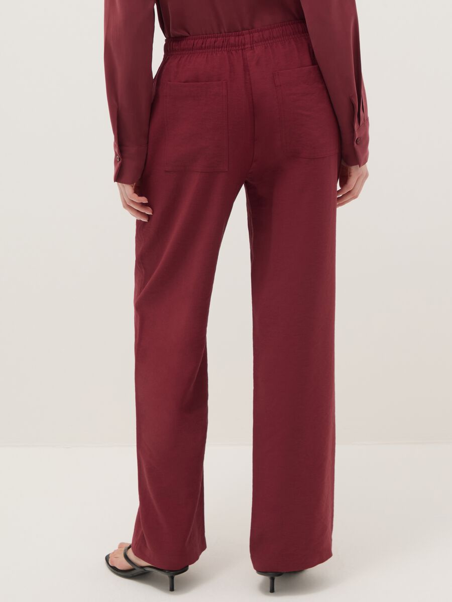 Wide Red Trousers in Viscose Blend_2