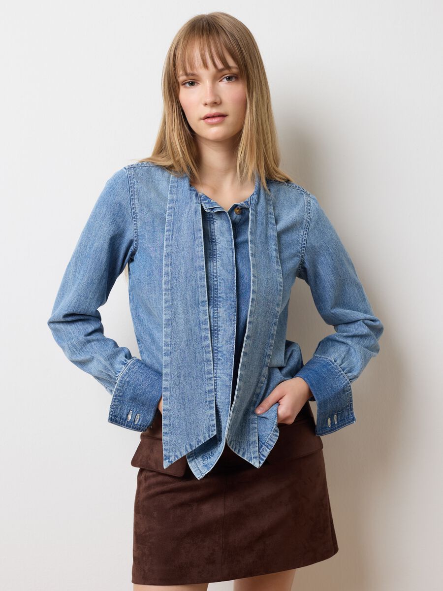Pure Cotton Denim Shirt Regular Fit_1