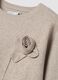 Sand viscose-blend top with appliqu&eacute; flower, regular fit_5