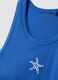Blue pure cotton pyjama vest top, regular fit, with embroidery_5