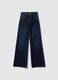 Blue Stretch Cotton Wide Leg Jeans_4