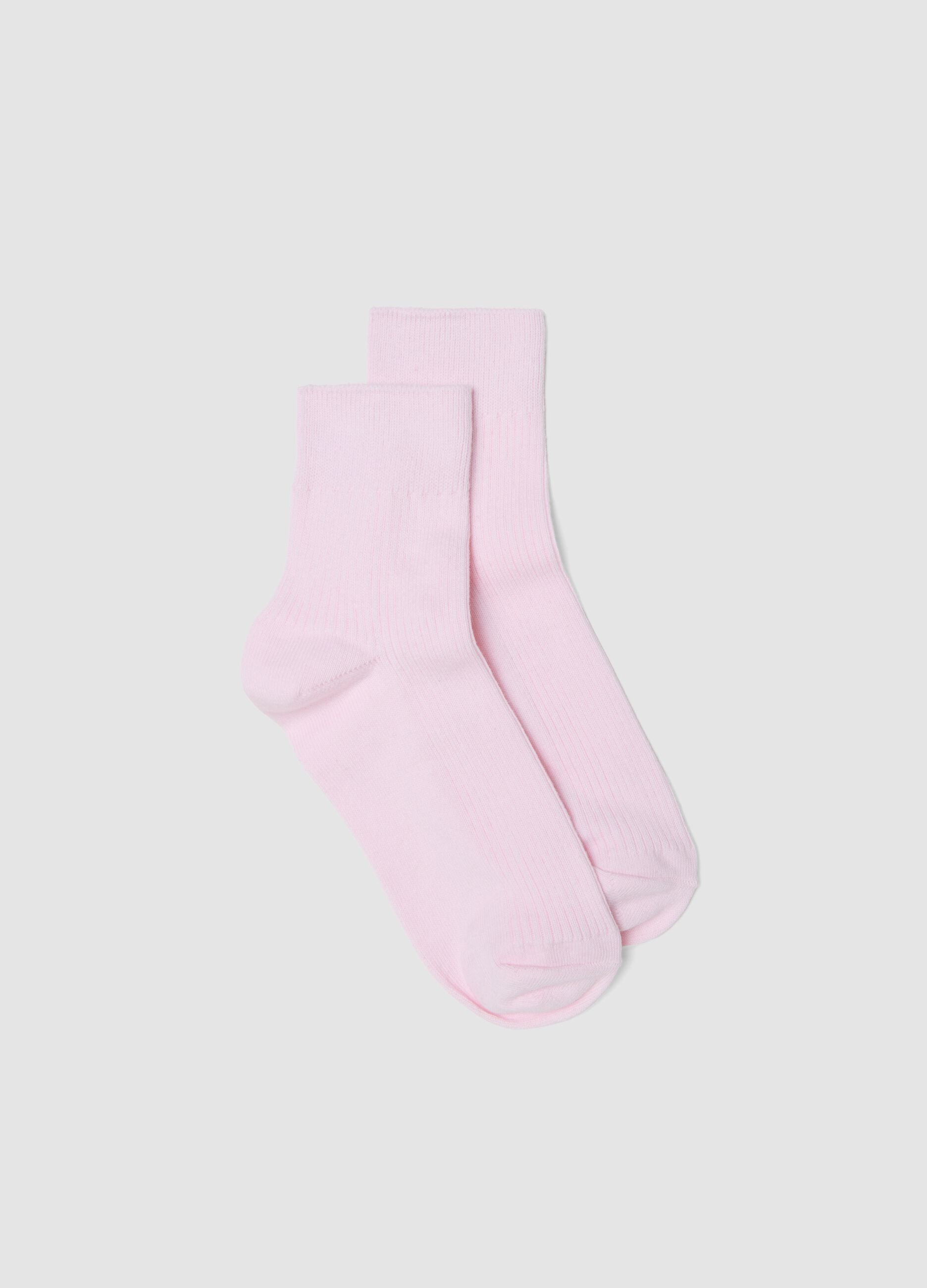 Pink ankle socks in stretch cotton
