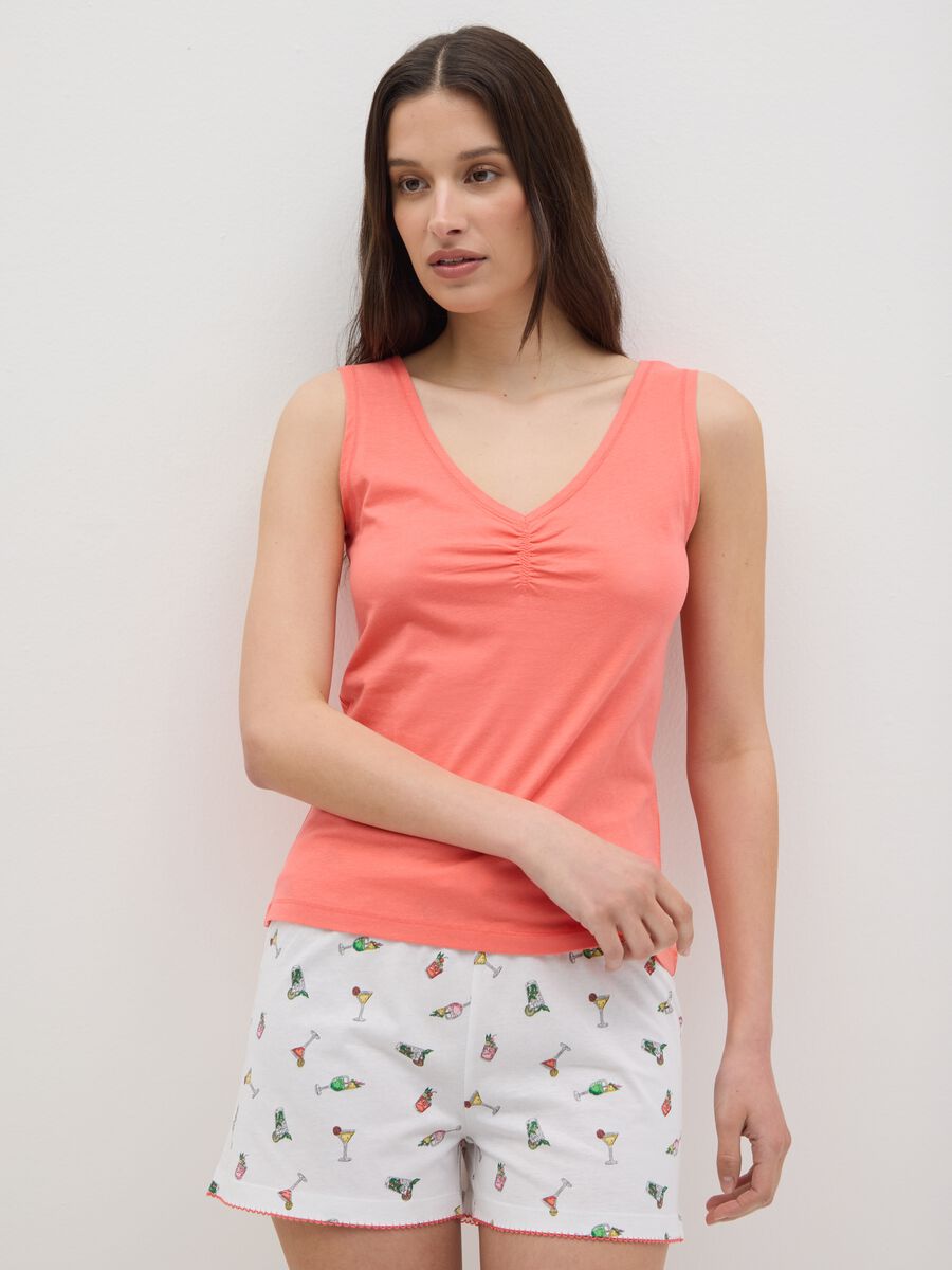 Women's white pure cotton pyjama set - regular fit_1
