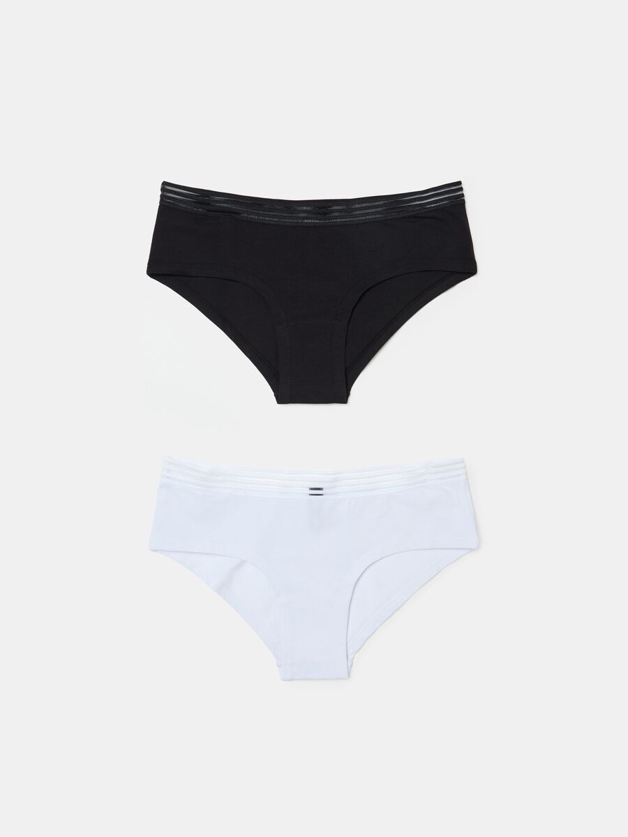 Two-pack French knickers with striped trim_4