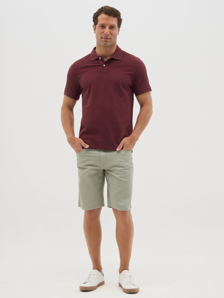 Bermuda da uomo in puro cotone verde regular fit_0