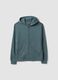 Green organic cotton zip-up hoodie for boys, relaxed fit_4
