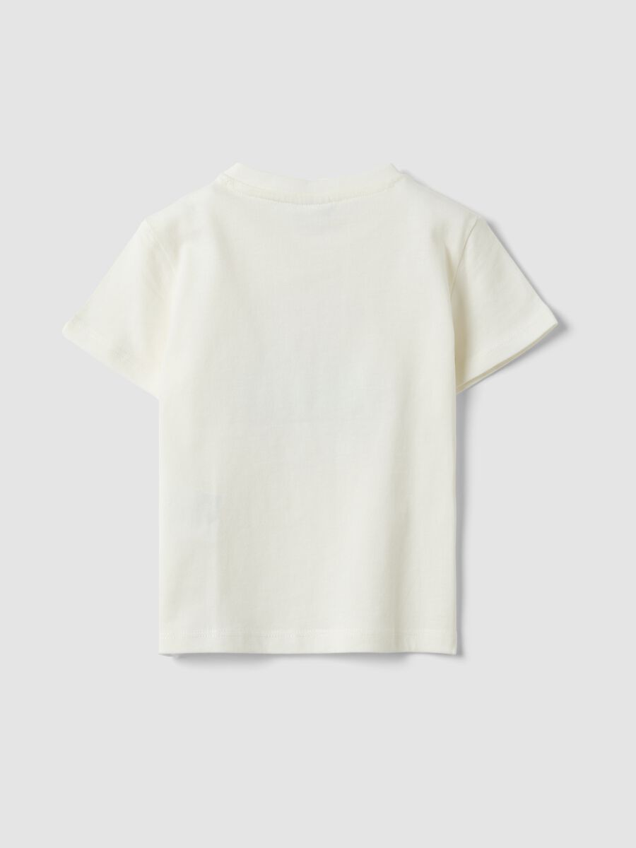 White pure organic cotton T-shirt with print_1