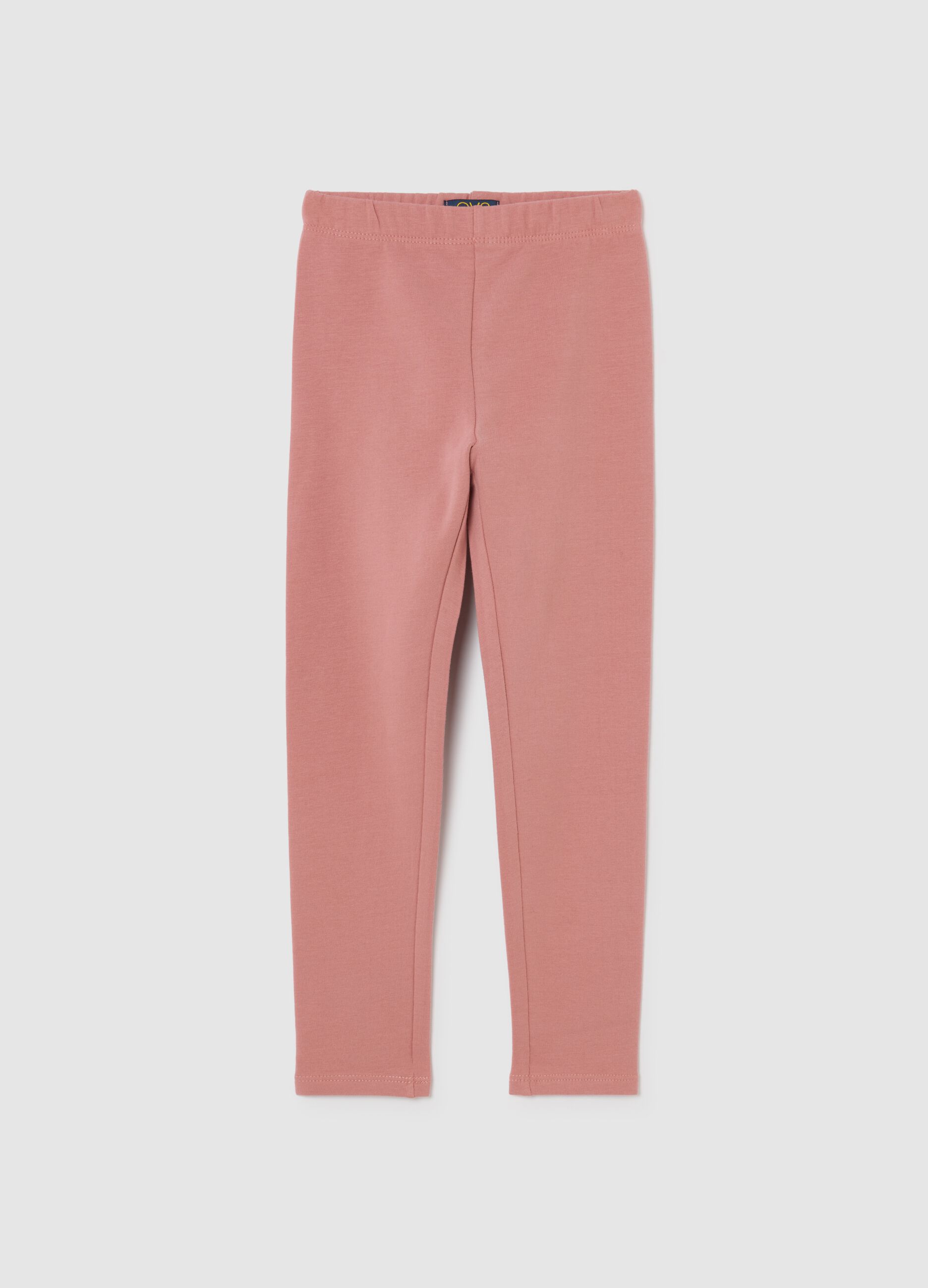 Girls' Skinny Pink Leggings in Stretch Cotton