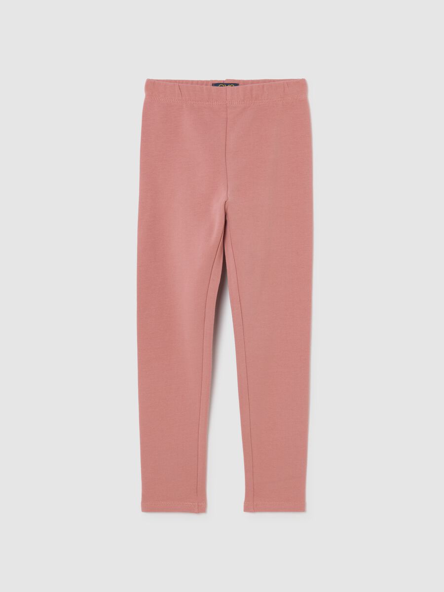 Girls' Skinny Pink Leggings in Stretch Cotton_0