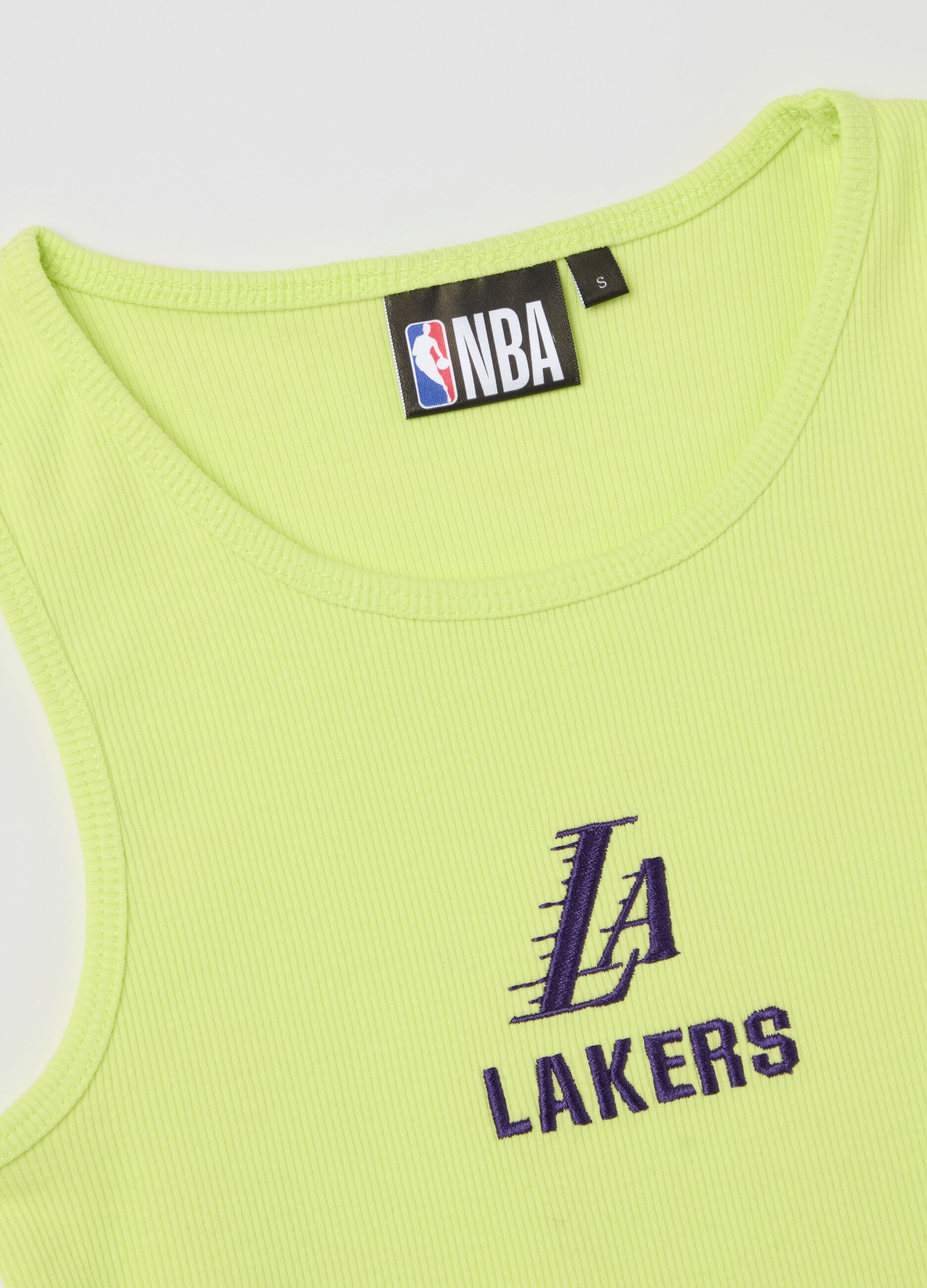 Ribbed yellow NBA Los Angeles Lakers tank top