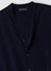 Navy blue pure merino wool V-neck gilet_1
