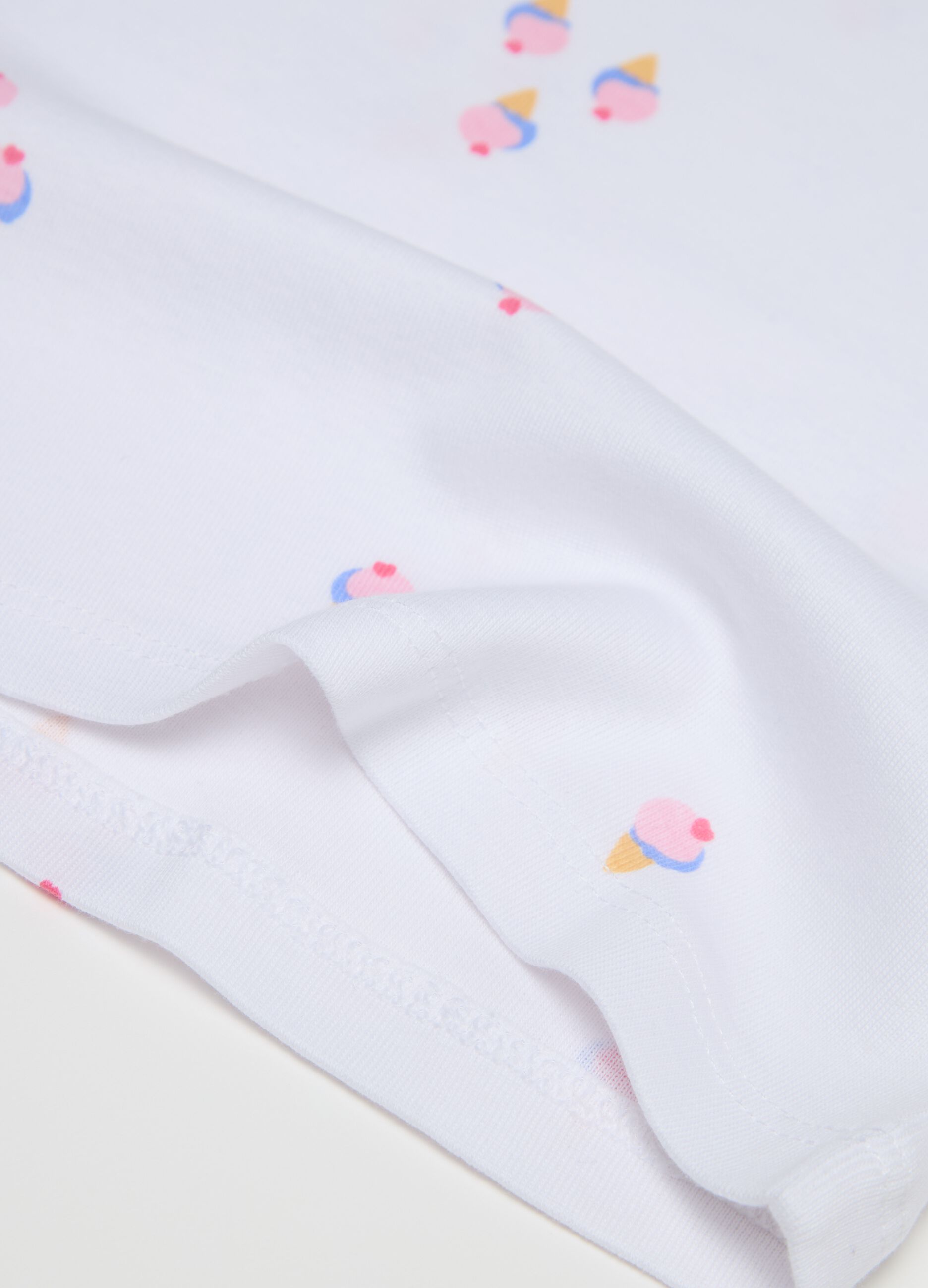 Two-pack vests in cotton with bow and print