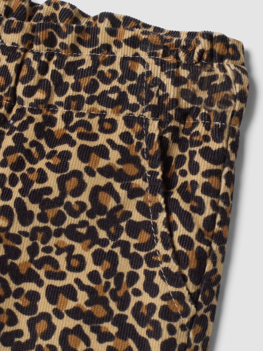 Brown pure cotton animal print trousers_2