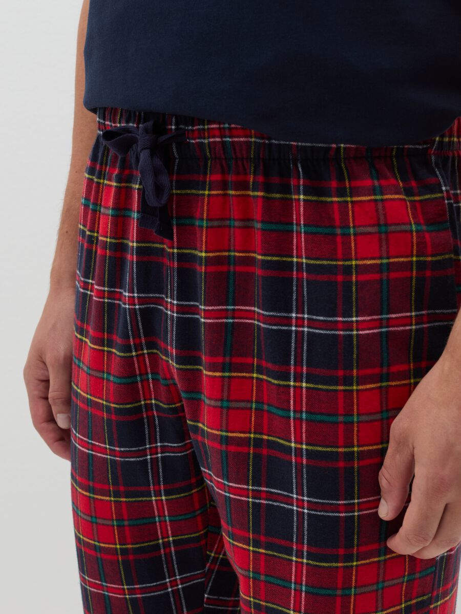 Pyjama trousers in flannel with tartan pattern_3