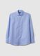 Light blue shirt with French collar in pure cotton regular fit_4