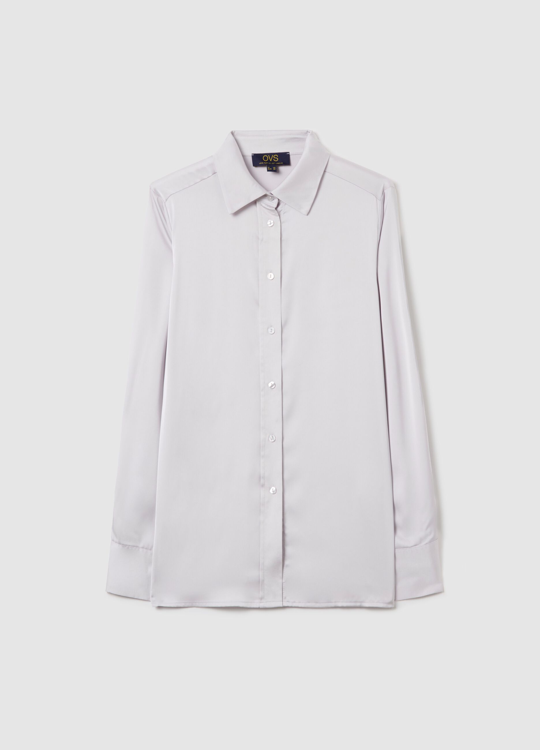 Camicia in satin con spacchetti
