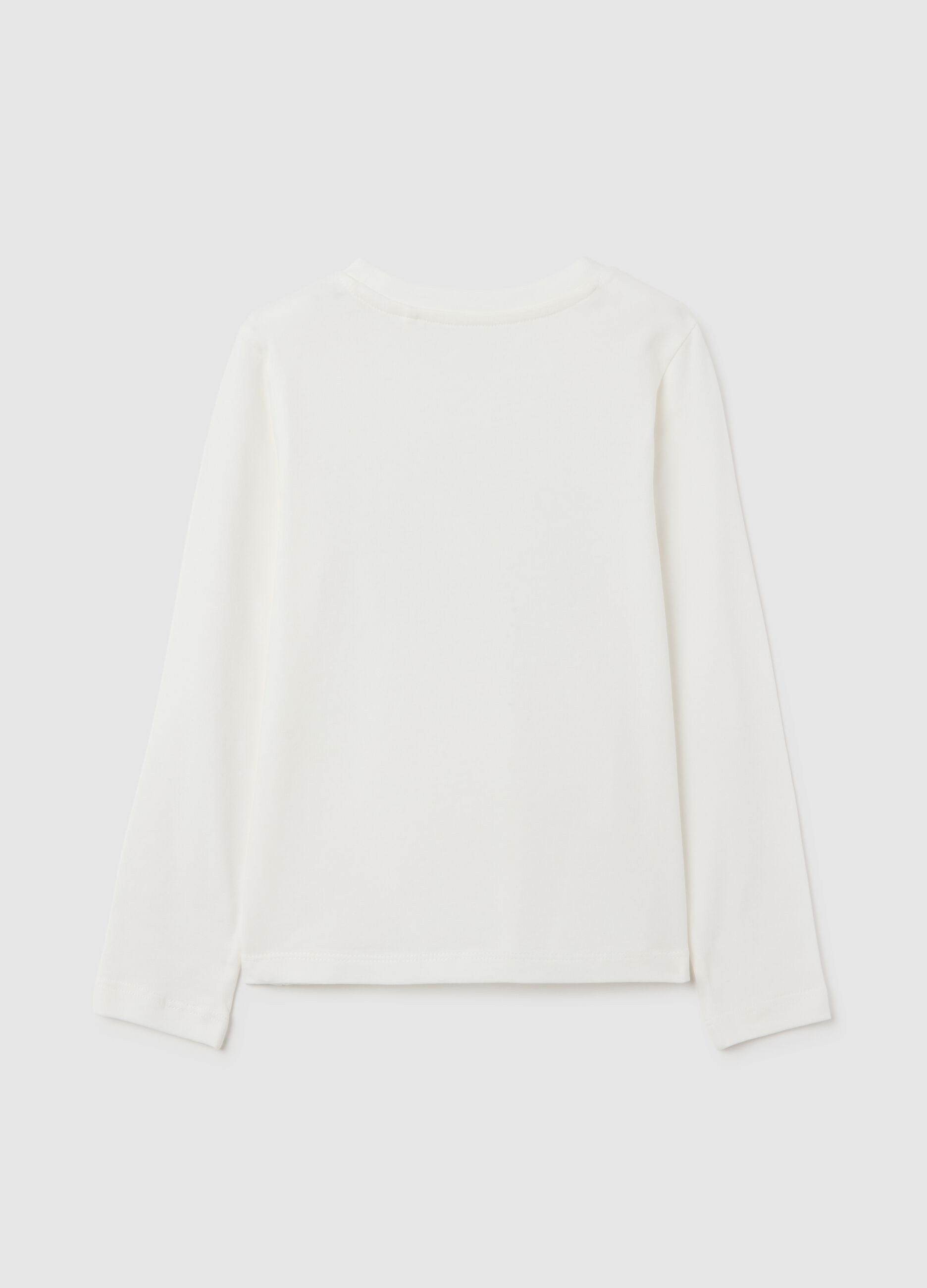 Girl's white cotton top with rhinestones