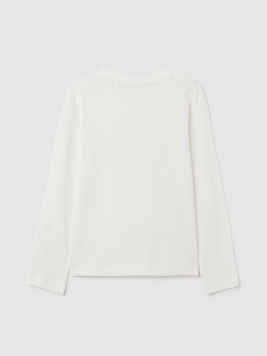 Girl's white cotton top with rhinestones_1