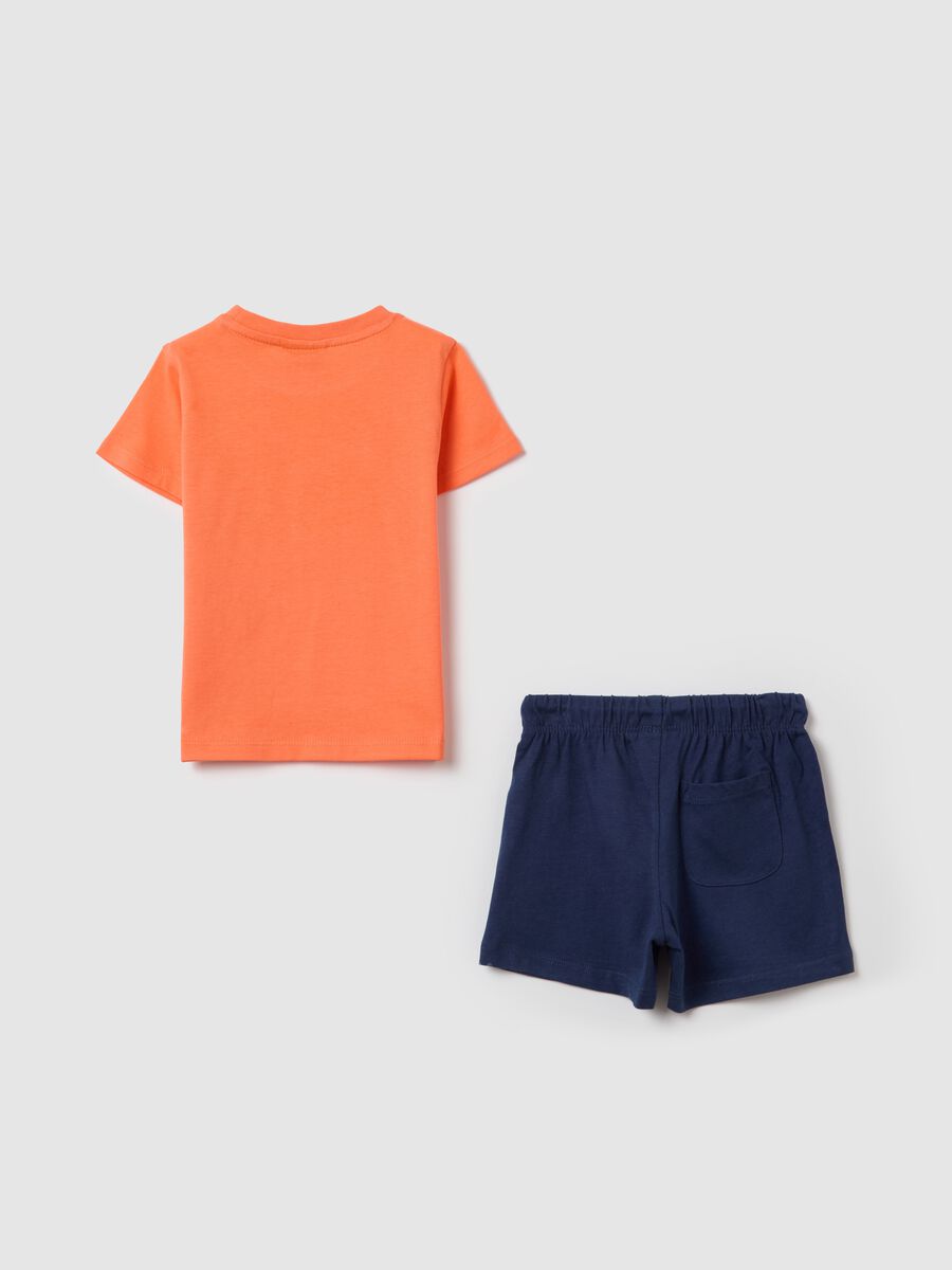 Cotton set with T-shirt with print and Bermuda shorts_1
