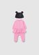 Pink cotton blend baby girl's jumpsuit with zip and hat_1