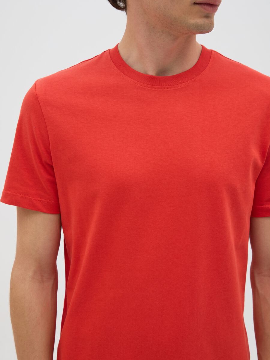 Men's regular fit red pure cotton T-shirt_2
