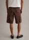 Brown stretch cotton cargo shorts, regular fit_2