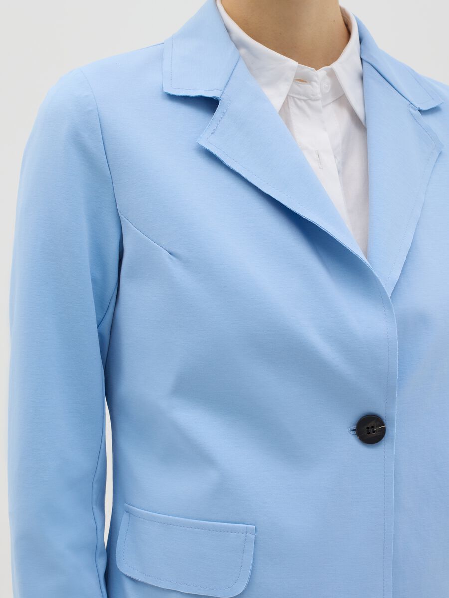Light blue stretch single-breasted blazer_3