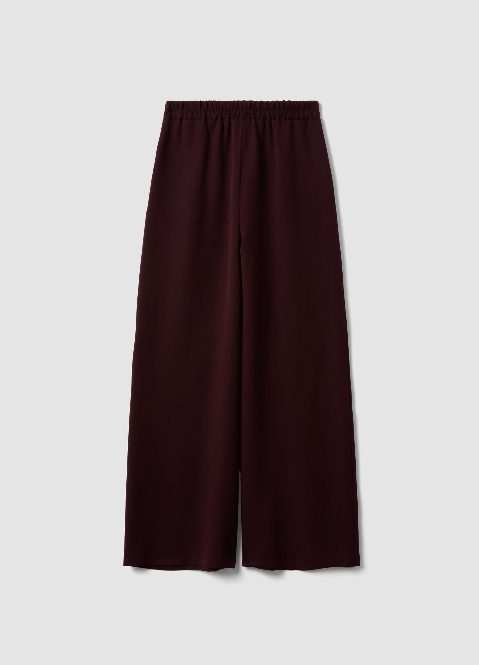 Red regular-fit stretch viscose-blend trousers
