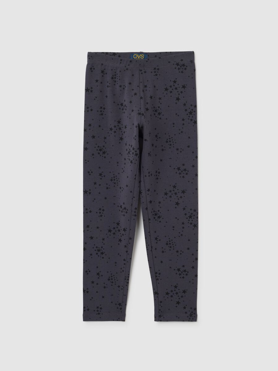 Leggings da bambina in cotone elasticizzato multicolor skinny_0
