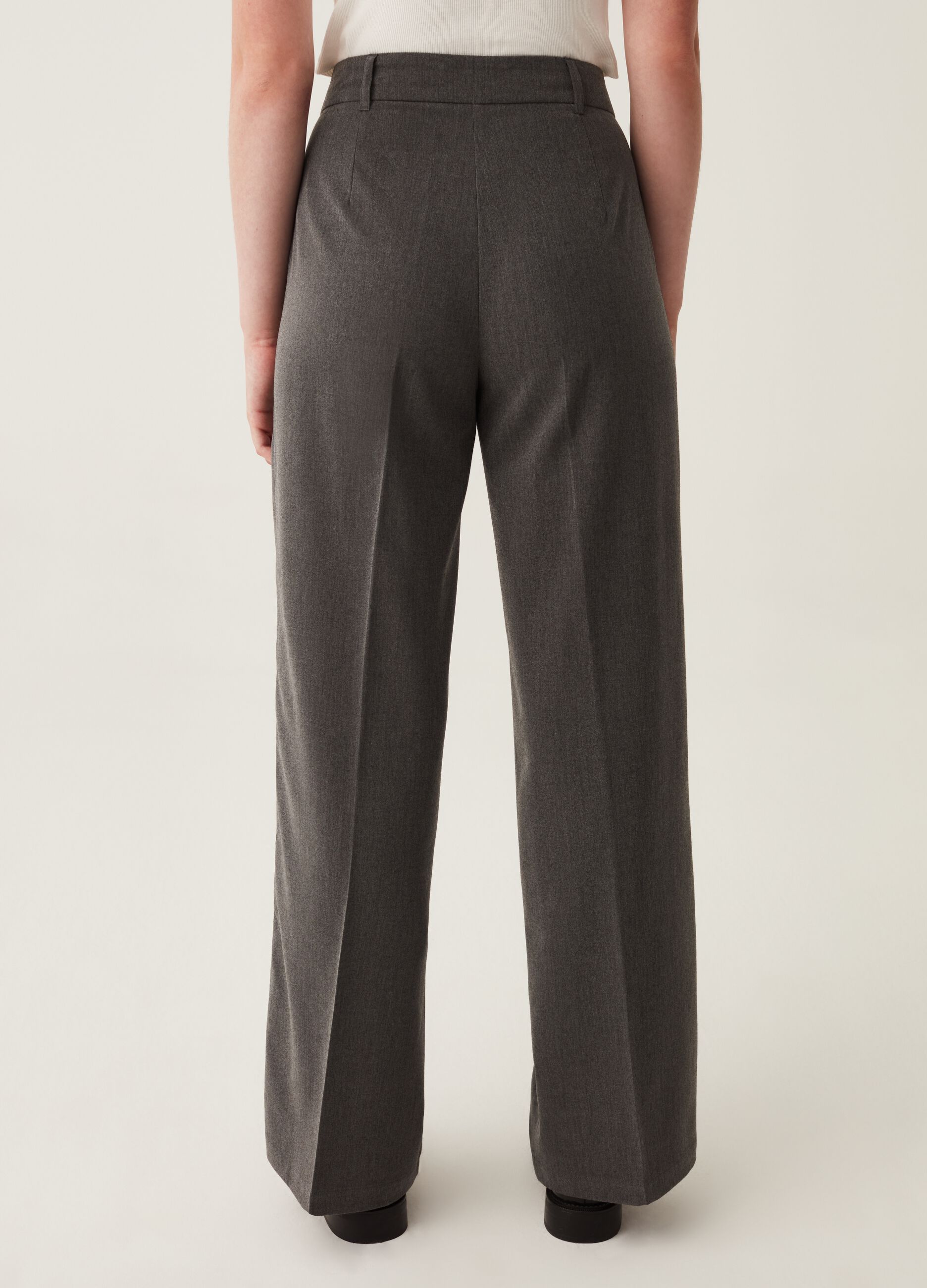 Pantaloni wide leg a vita alta_2