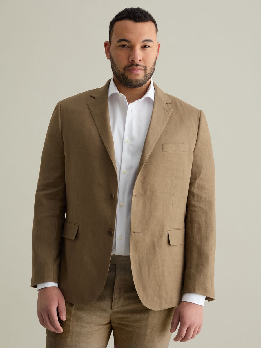 Plus Size oversized blazer in linen_0