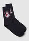Blue ankle socks in cotton blend with Christmas motif_1
