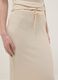 Beige long skirt in stretchy textured fabric_3
